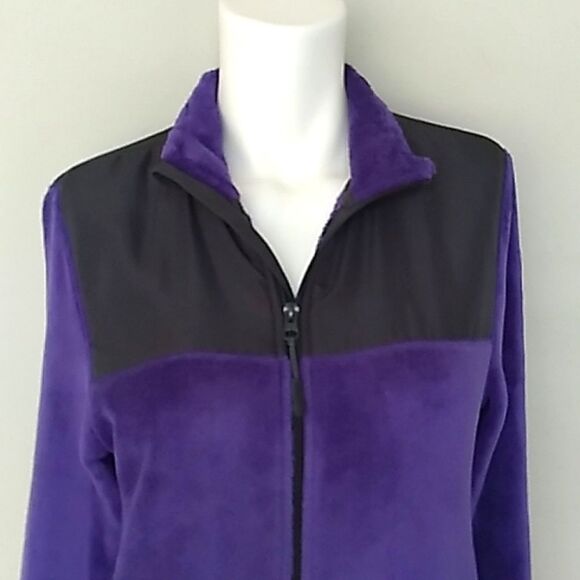 Danskin Purple/Black Fleece Zip Up Jacket. Sz S/CH - Picture 2 of 12